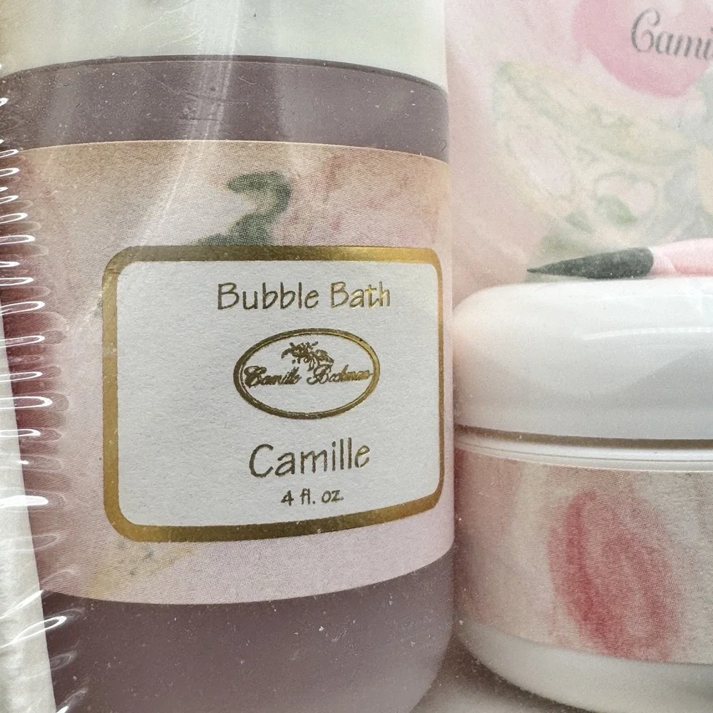 Vtg‎ Camille Beckman Bath Gift Set Bubble Bath Glycerin Hand Therapy Body Cream
